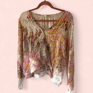 Floral V-Neck Women's Top